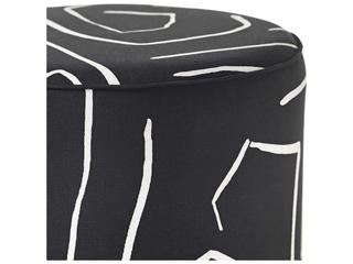 Renwil Artak Black White Upholstered Accent Stool
