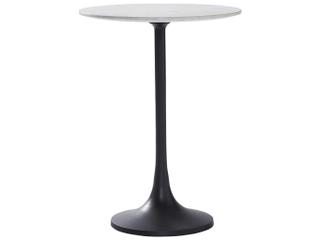 Renwil Mortain Round Marble Black End Table