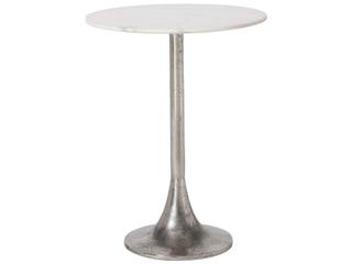 Renwil Eloa Round Marble Antique Nickel End Table