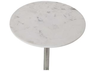 Renwil Eloa Round Marble Antique Nickel End Table