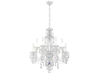 Schonbek Sterling 12-Light Silver Crystal Candelabra Chandelier
