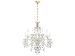 Schonbek Sterling 12-Light Silver Crystal Candelabra Chandelier