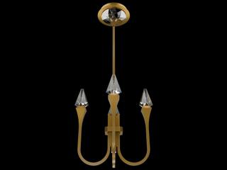 Plumeria 4-Light Integrated LED Chandelier with Optic Crystal in Aged Brass