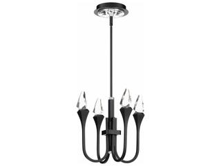 Plumeria Black Linear LED Pendant Light with Optic Crystal