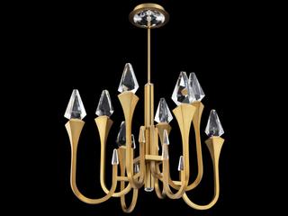 Plumeria 8-Light Crystal LED Chandelier in Aged Brass