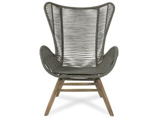 Seasonal Living Explorer Mixed Grey Acacia Wood Oceans Lounge Chair with Ottoman