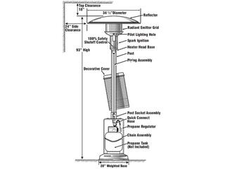 Sunglo Stainless Steel Infrared Portable Propane Outdoor Heater
