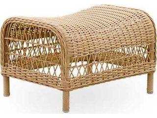 Georgia Garden Dawn Aluminum and Wicker Foot Stool in Natural