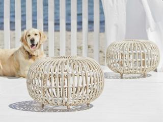 Sika Design Exterior Aluminum Dove White Franco Albini Patio Ottoman Set