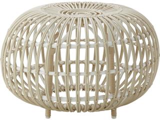 Exterior Aluminum Dove White Franco Albini 25'' Large Outdoor Patio Ottoman