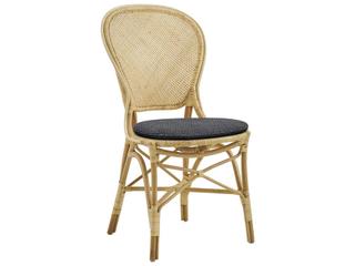 Sika Design Originals Natural Aluminum Wicker Cushion Dining Chair in Youtoo Dark Grey