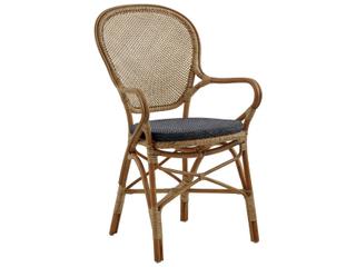 Sika Design Originals Antique Wicker Cushion Dining Chair in Youtoo Dark Grey