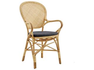 Sika Design Originals Natural Wicker Cushion Dining Chair in Youtoo Dark Grey