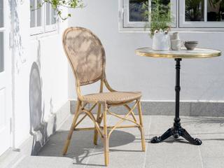 Sika Design Exterior Aluminum Natural Tempotest Canvas White Cushion Dining Chair
