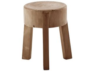 Sika Indoor Teak Brown Accent Stool