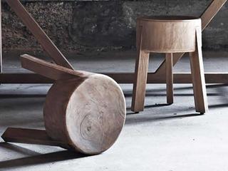 Sika Indoor Teak Brown Accent Stool