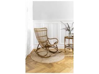 Sika Indoor Originals Rocker Brown Rocking Chair & Dark Grey Cushion Set