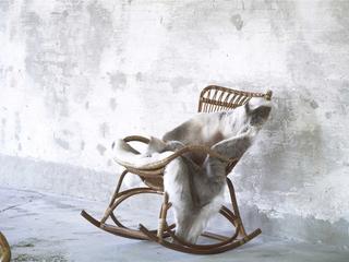 Sika Indoor Originals Rocker Brown Rocking Chair & Dark Grey Cushion Set