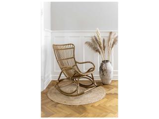 Sika Indoor Originals Rocker Brown Rocking Chair & Dark Grey Cushion Set