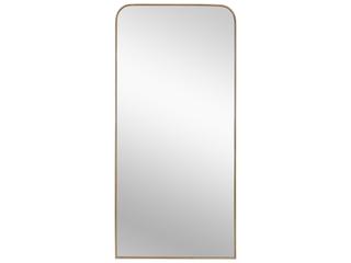 Calabasas Rectangular Floor Mirror in Brushed Brass