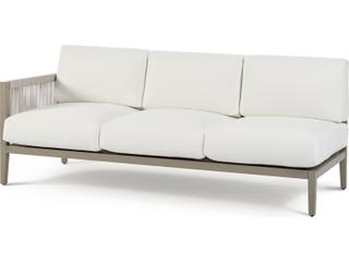 South Sea Rattan Nicole Aluminum Greystone Left Arm Outdoor Patio Sofa