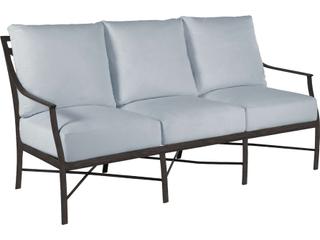 Monaco Wrought Aluminum Cushion Sofa in Slate Gray