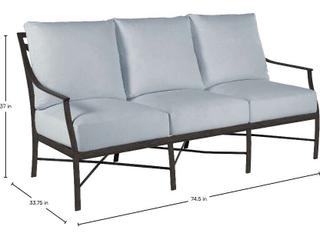 Summer Classics Monaco Quick Ship Wrought Aluminum Cushion Sofa