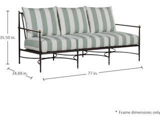 Summer Classics Roma Quick Ship Wrought Aluminum Cushion Sofa