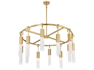 Savoy House Chelsea 12-Light Warm Brass Cylinder Chandelier