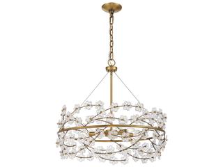 Savoy House Camille 5-Light Warm Brass Glass Chandelier