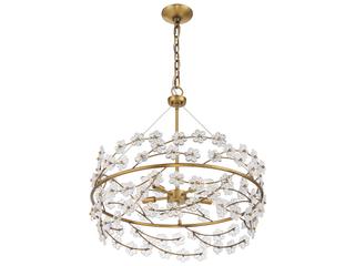 Savoy House Camille 5-Light Warm Brass Glass Chandelier