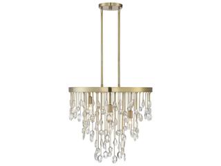 Savoy House Livorno 4-Light Noble Brass Crystal Round Chandelier