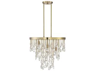 Savoy House Livorno 4-Light Noble Brass Crystal Round Chandelier