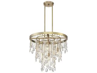 Savoy House Livorno 4-Light Noble Brass Crystal Round Chandelier