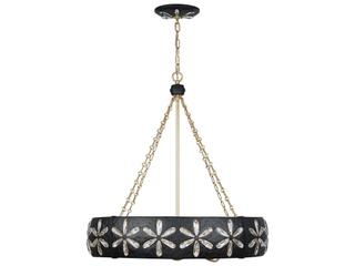 Savoy House Venice 6-Light Metropolis Black Gold Round Chandelier