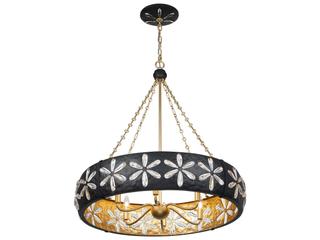 Savoy House Venice 6-Light Metropolis Black Gold Round Chandelier