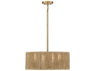 Savoy House Ashe 4-Light Warm Brass Rope Drum Round Chandelier