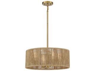 Savoy House Ashe 4-Light Warm Brass Rope Drum Round Chandelier