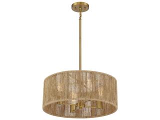 Savoy House Ashe 4-Light Warm Brass Rope Drum Round Chandelier