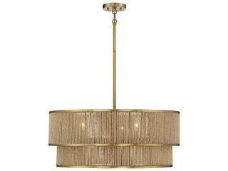 Savoy House Ashburn 6-Light Warm Brass Rope Round Chandelier