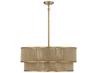 Savoy House Ashburn 6-Light Warm Brass Rope Round Chandelier