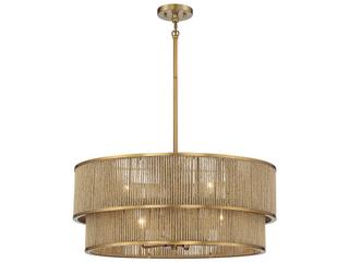 Savoy House Ashburn 6-Light Warm Brass Rope Round Chandelier