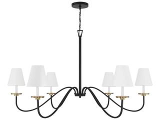 Savoy House Meridian 6-Light Black Natural Brass Candelabra Empire Chandelier