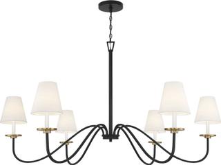 Savoy House Meridian 6-Light Black Natural Brass Candelabra Empire Chandelier
