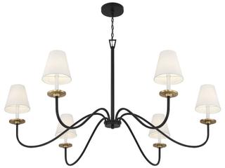 Savoy House Meridian 6-Light Black Natural Brass Candelabra Empire Chandelier