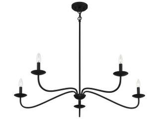 Savoy House Meridian 5-Light Matte Black Candelabra Chandelier