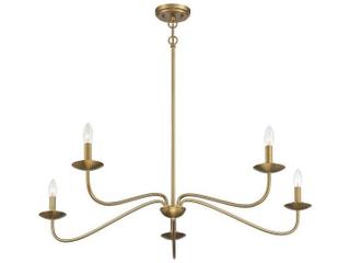 Savoy House Meridian 5-Light Natural Brass Candelabra Chandelier