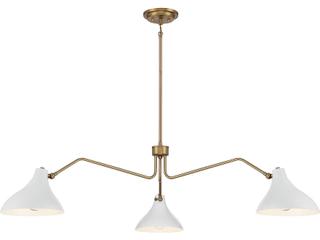 Savoy House Meridian 3-Light White Natural Brass Chandelier