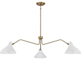 Savoy House Meridian 3-Light White Natural Brass Chandelier