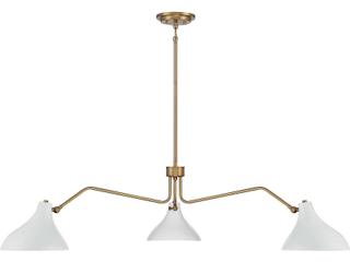 Savoy House Meridian 3-Light White Natural Brass Chandelier